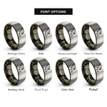 font options for inside engraving on gunmetal & grey bat wing rings