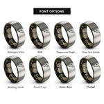 font options for inside engraving on gunmetal & gray bat wing rings