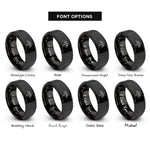 font options for inside engraving on black bat winged cross rings