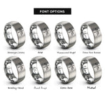 font options for inside engraving on grey bat winged cross rings