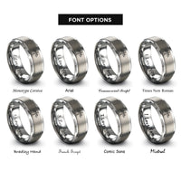 font options for inside engraving on silver bat winged cross rings