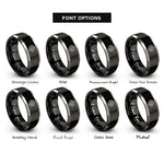 font options for inside engraving on black & grey bathymetry lines rings