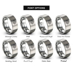 font options for inside engraving on gray bathymetry lines rings