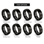 font options for inside engraving on black baton rings