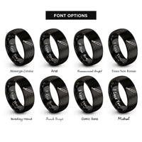 font options for inside engraving on black baton rings
