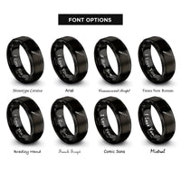 font options for inside engraving on black baton rings