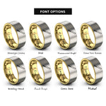 font options for inside engraving on gold & grey baton rings