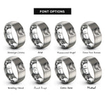 font options for inside engraving on gray bats moon rings