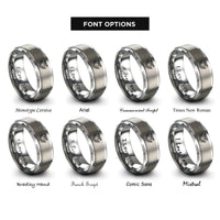 font options for inside engraving on gray bats moon rings
