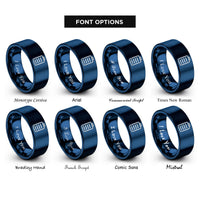 font options for inside engraving on blue battery rings