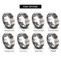 font options for inside engraving on gray battery charging rings