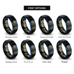font options for inside engraving on gunmetal & blue battery charging rings
