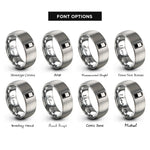 font options for inside engraving on grey battery half rings