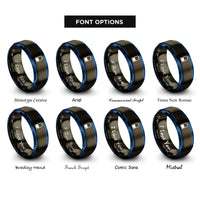 font options for inside engraving on gunmetal & blue battery half rings