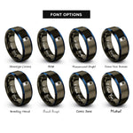 font options for inside engraving on gunmetal & blue battery half rings