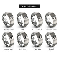 font options for inside engraving on silver battery icon rings