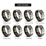 font options for inside engraving on gunmetal & grey battery symbol rings