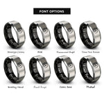 font options for inside engraving on black & grey battery voltage gauge rings