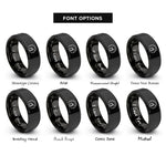 font options for inside engraving on black battery voltage gauge rings