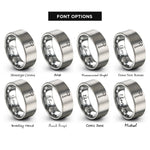 font options for inside engraving on gray battle axe rings