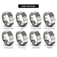 font options for inside engraving on gray battle axe rings