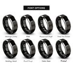 font options for inside engraving on black & grey battlefield cross rings