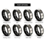font options for inside engraving on black & grey battlefield cross rings