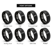 font options for inside engraving on black battlefield cross rings