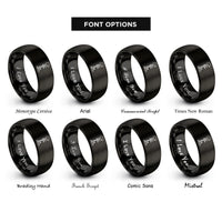 font options for inside engraving on black battlefield cross rings