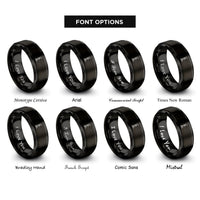 font options for inside engraving on black battlefield cross rings