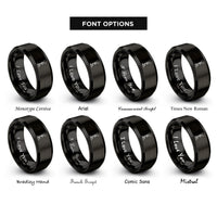 font options for inside engraving on black battlefield cross rings