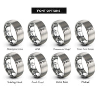 font options for inside engraving on grey battlefield cross rings
