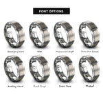 font options for inside engraving on silver battlefield cross rings