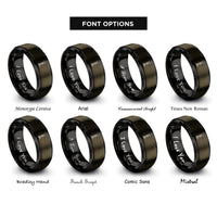 font options for inside engraving on gunmetal & black battlefield cross rings