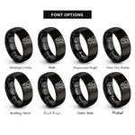 font options for inside engraving on black bay inlet contours rings