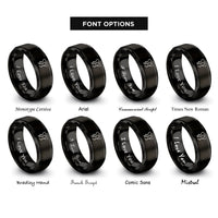 font options for inside engraving on black bay inlet contours rings
