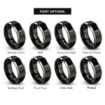 font options for inside engraving on black & grey bbq fork rings