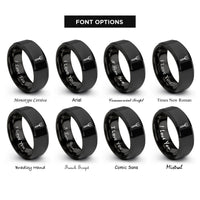 font options for inside engraving on black bbq fork rings