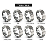 font options for inside engraving on silver bbq fork rings