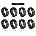 font options for inside engraving on gunmetal & black bbq fork rings