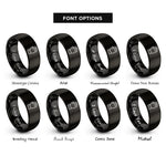 font options for inside engraving on black bbq glove rings
