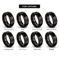 font options for inside engraving on black bbq glove rings