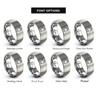 font options for inside engraving on silver bbq glove rings