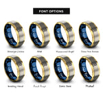 font options for inside engraving on gold & blue & silver bbq grill rings
