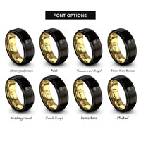 font options for inside engraving on black & gold bbq sauce bottle rings