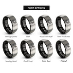 font options for inside engraving on black & gray bcd tank rings