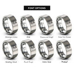 font options for inside engraving on silver bcd tank rings