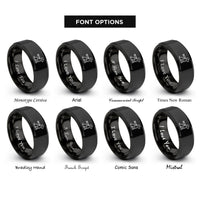font options for inside engraving on black bcn rings