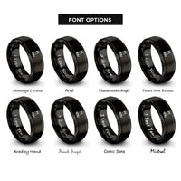 font options for inside engraving on black be you rings