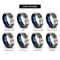 font options for inside engraving on blue & silver beach ball rings